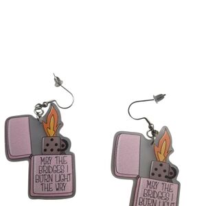 Quirky Pink and Orange Dangle  Earrings